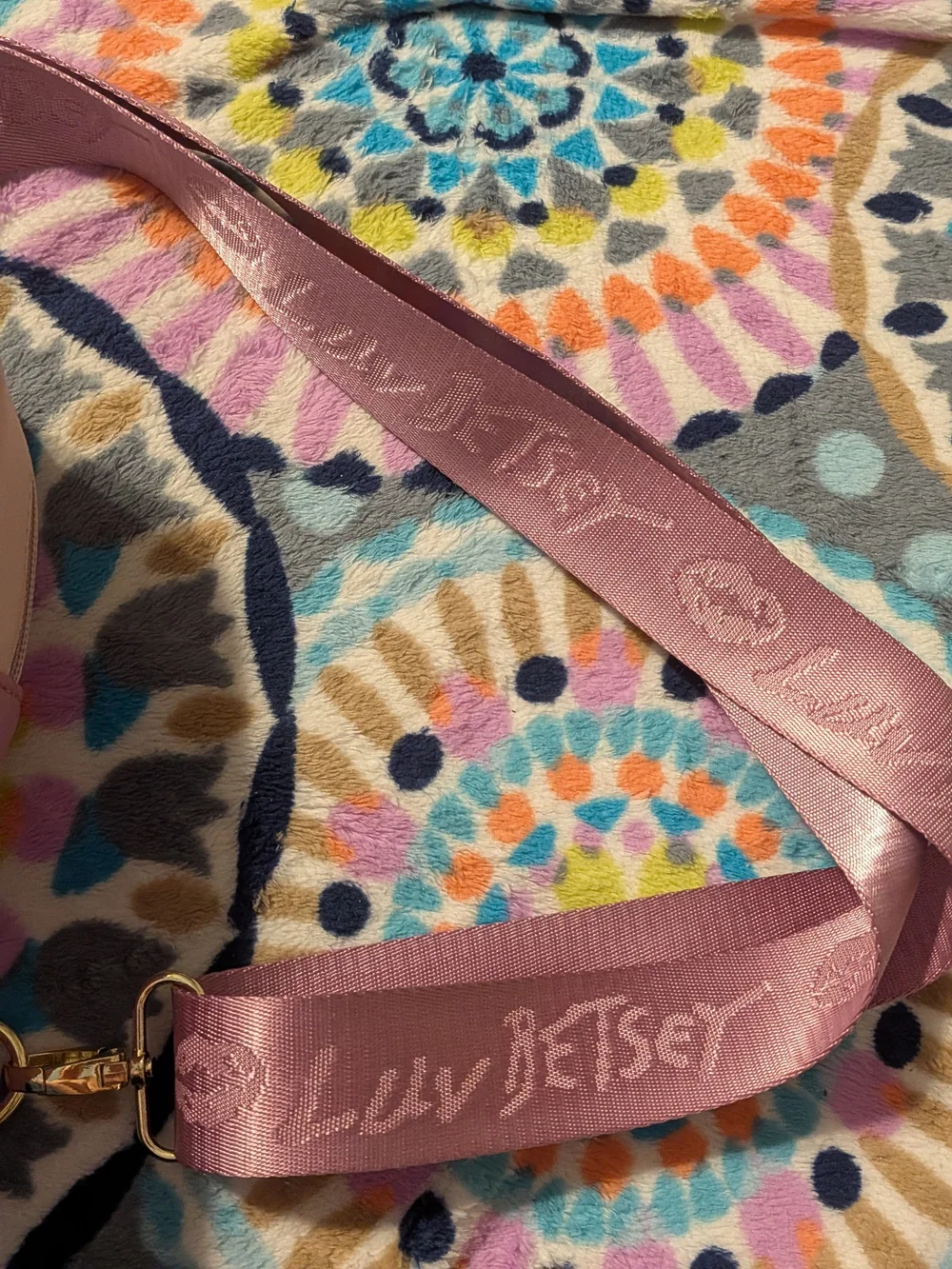 Betsey Johnson Quilted Light Pink Mini Backpack with Dusty Rose Strap